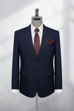 Bộ Suit Xanh Navy Đậm Hoạ Tiết Kẻ TGS390